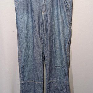 Vintage Triple Five Soul Cargo Adjustable Draw Waist Rave Wide Leg Denim Pants